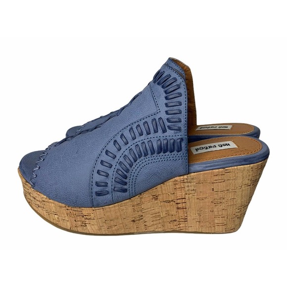 NEW Womens Not Rated Francie Blue Woven Wedge Sandals Shoes Open Toe Clogs 7.5 M - Picture 7 of 10